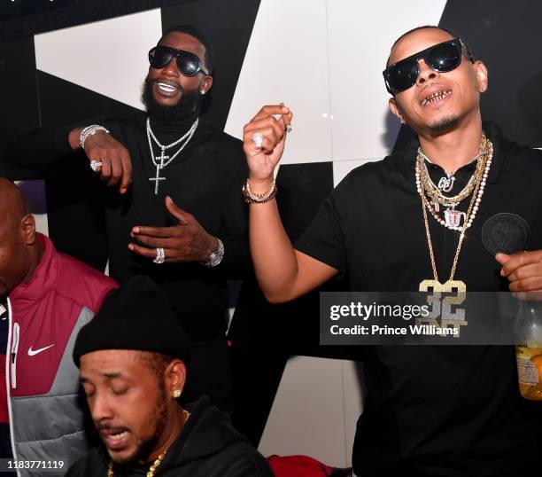 Gucci Mane and OJ Da Juiceman attend Gucci Mane "Woptober II" Album Release Party at Gold Room on October 19, 2019 in Atlanta, Georgia.