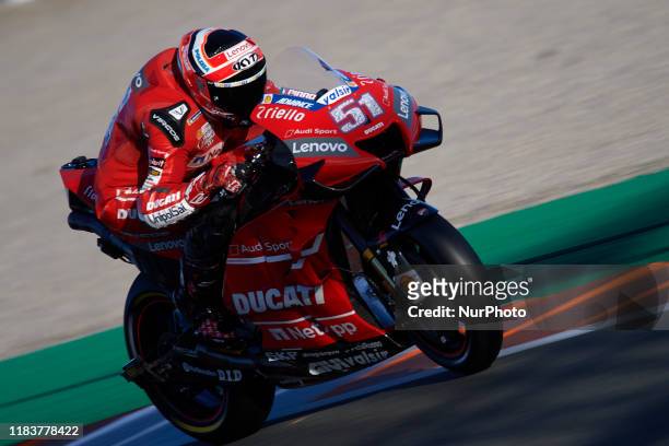 Michele Pirro of Italy and Ducati Team during the test of the new MotoGP season 2020 at Ricardo Tormo Circuit on November 19, 2019 in Valencia, Spain.