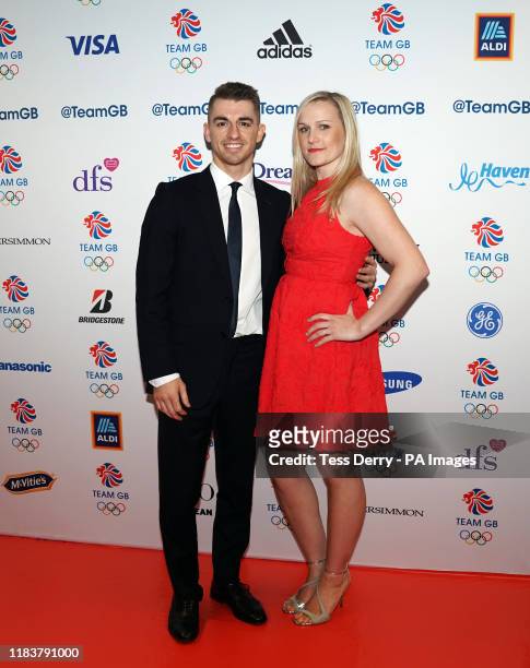 Max Whitlock and wife Leah Hickton during the BOA Annual Dinner, Old Billingsgate, London.