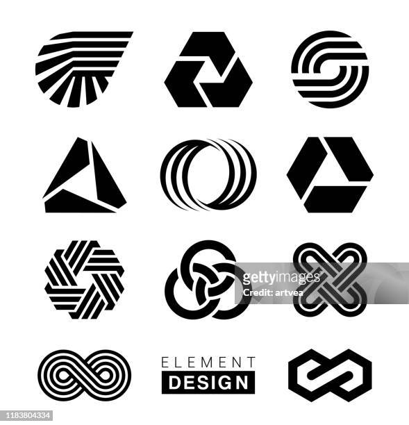 ilustraciones, imágenes clip art, dibujos animados e iconos de stock de diseño de elementos de logotipo - logo