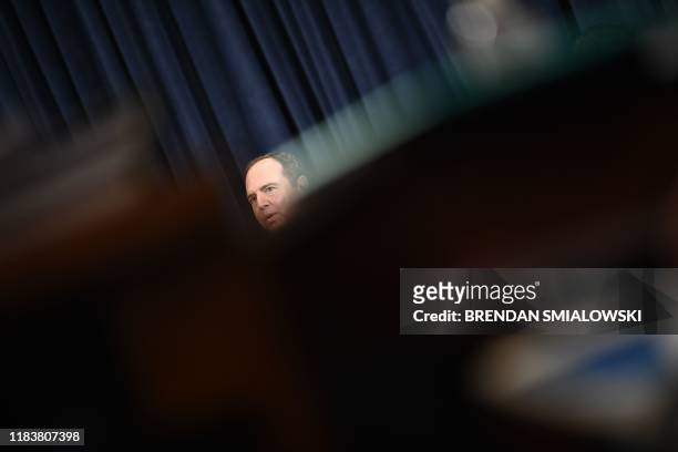 House Intelligence Committee chair, Adam Schiff speaks as Fiona Hill, the former top Russia expert on the National Security Council, and David...