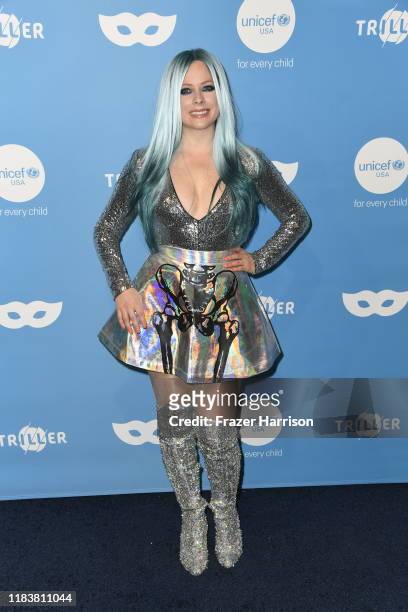 Avril Lavigne attends the UNICEF Masquerade Ball at Kimpton La Peer Hotel on October 26, 2019 in West Hollywood, California.