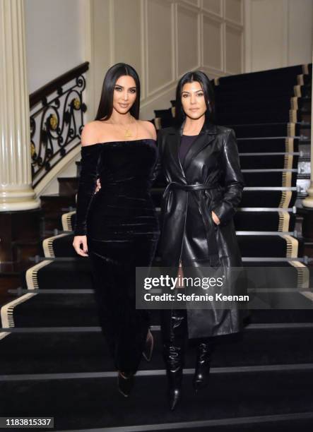 Kim Kardashian and Kourtney Kardashian attend VIOLET GREY x Victoria Beckham Beauty LA Dinner hosted by Lynda Resnick and Cassandra Grey at a Private...