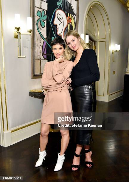 Cassandra Grey and Melanie Grant attend VIOLET GREY x Victoria Beckham Beauty LA Dinner hosted by Lynda Resnick and Cassandra Grey at a Private...