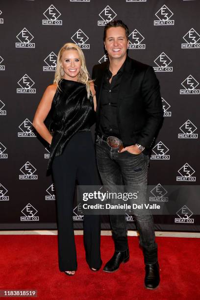 Caroline Boyer and Luke Bryan attend the grand opening of E3 Chophouse Nashville on November 20, 2019 in Nashville, Tennessee.