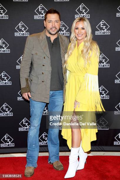 Jason Aldean and Brittany Aldean attend the grand opening of E3 Chophouse Nashville on November 20, 2019 in Nashville, Tennessee.