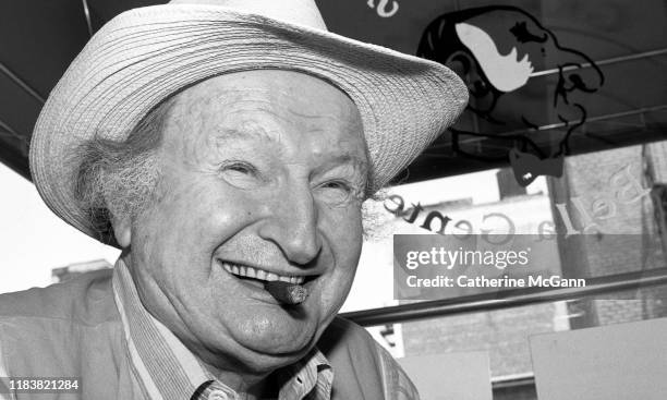 Actor Al Lewis poses for a portrait in his restaurant, "Grampa's Bella Gente" on Bleeker St. In New York City, New York. .