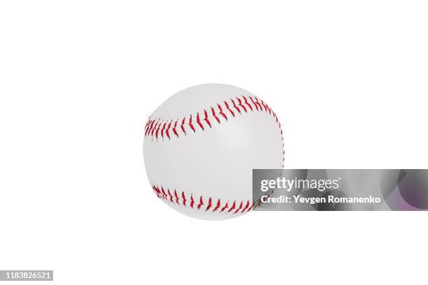 baseball ball isolated on white background with clipping path - bola de basebol imagens e fotografias de stock