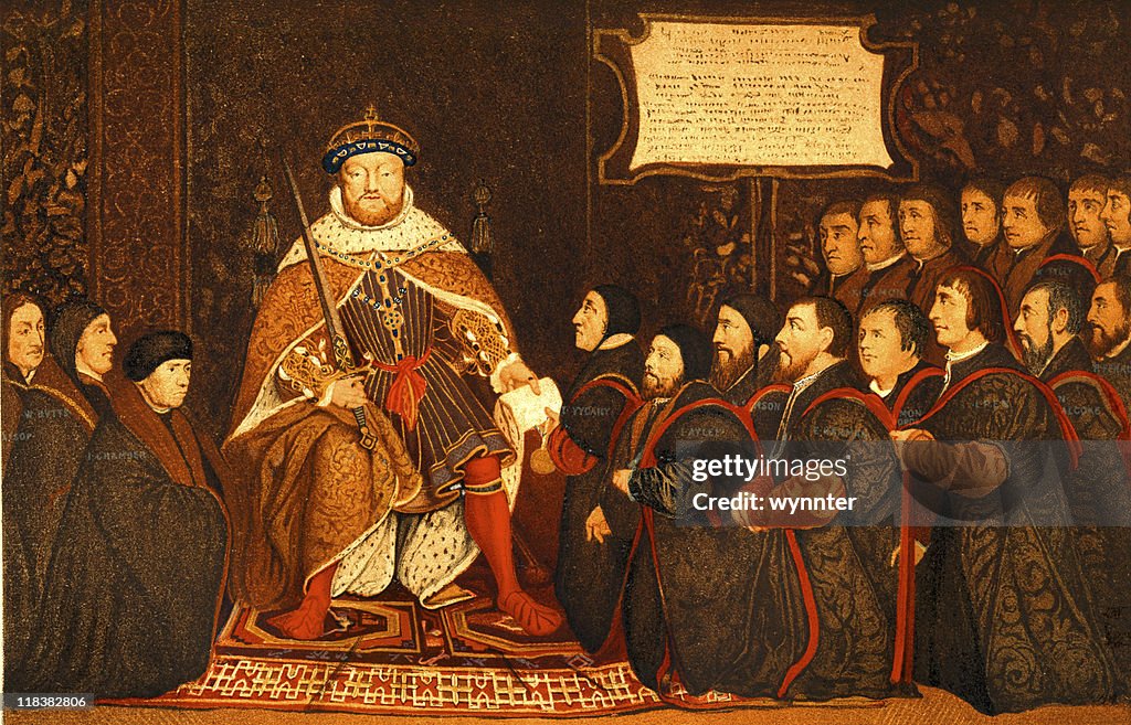 Roi Henri VIII présente Charte de Barber-CHIRURGIENS
