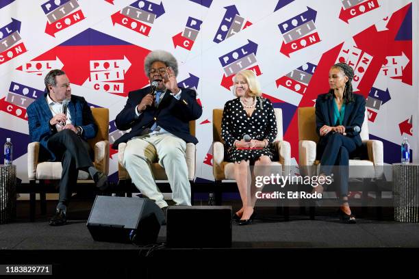 David Frum, Elie Mystal, Jill Wine-Banks and Maya Wiley speak onstage during day 2 of Politicon 2019 at Music City Center on October 27, 2019 in...