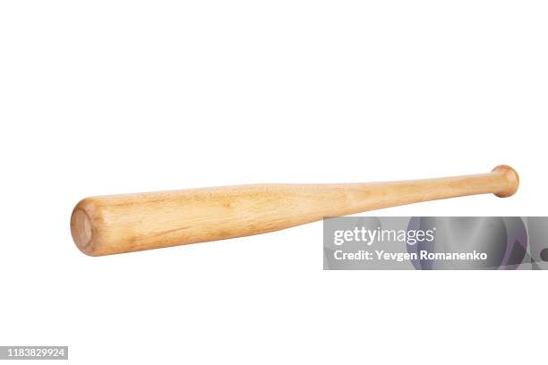 wooden baseball bat isolated on white background - batting isolated stock pictures, royalty-free photos & images