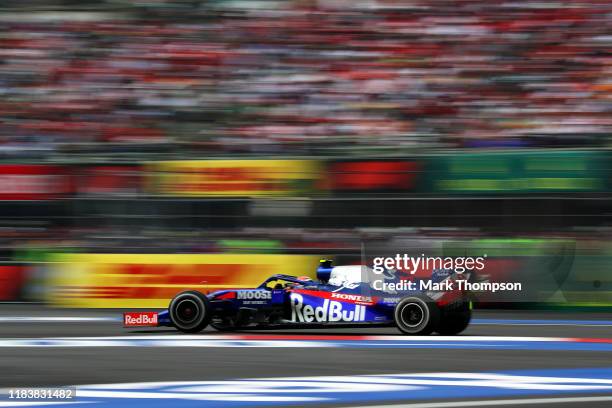 Pierre Gasly of France driving the Scuderia Toro Rosso STR14 Honda on track during the F1 Grand Prix of Mexico at Autodromo Hermanos Rodriguez on...