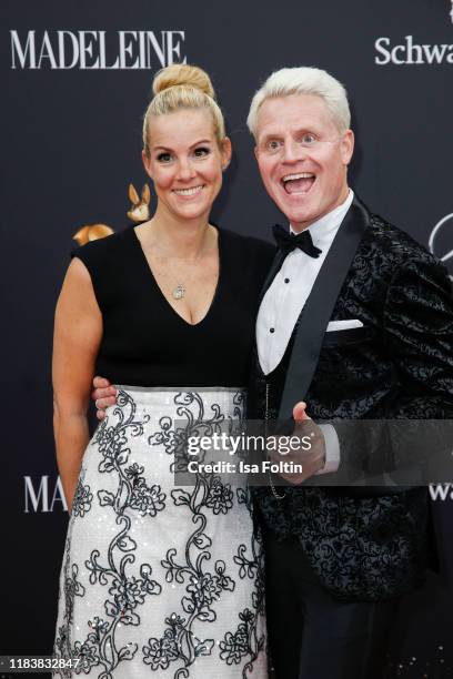 Guido Cantz and his wife Kerstin Ricker arrive for the 71st Bambi Awards at Festspielhaus Baden-Baden on November 21, 2019 in Baden-Baden, Germany.