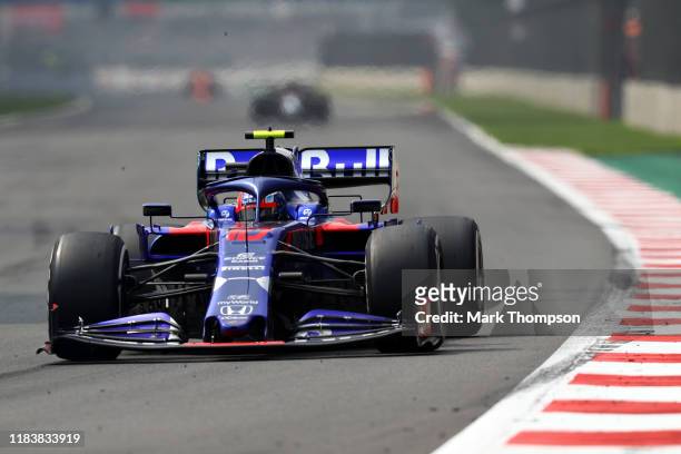 Pierre Gasly of France driving the Scuderia Toro Rosso STR14 Honda on track during the F1 Grand Prix of Mexico at Autodromo Hermanos Rodriguez on...