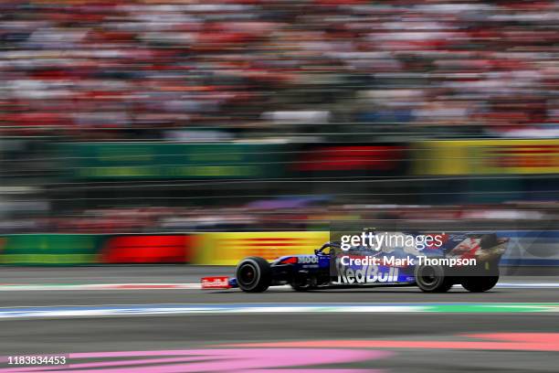 Pierre Gasly of France driving the Scuderia Toro Rosso STR14 Honda on track during the F1 Grand Prix of Mexico at Autodromo Hermanos Rodriguez on...