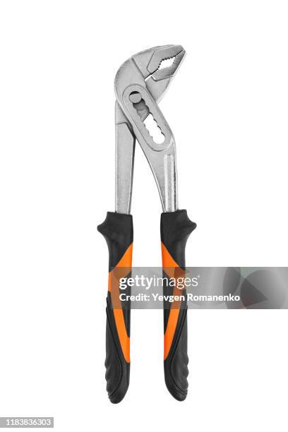 adjustable water pump pliers isolated on white background - pliers stock pictures, royalty-free photos & images