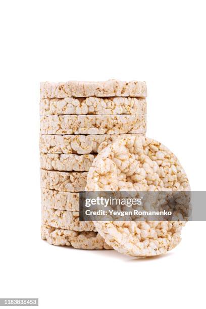 rice cakes isolated on white background - rice cakes stock pictures, royalty-free photos & images