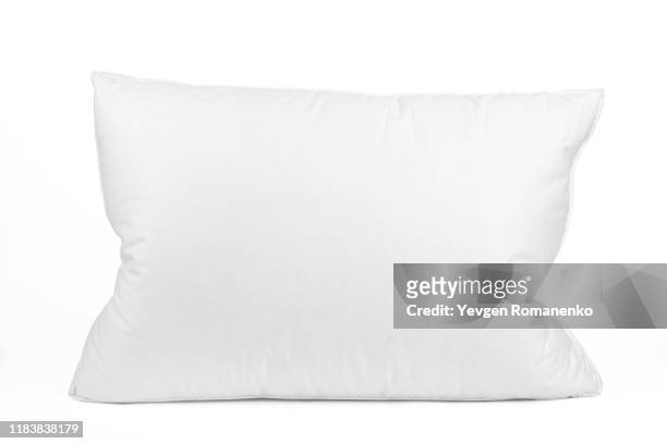 blank pillow isolated on white background. empty cushion for your design. - white bed cushion stock-fotos und bilder