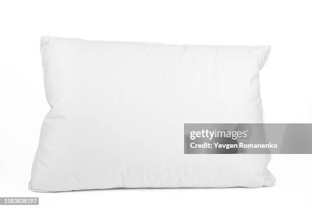 blank pillow isolated on white background. empty cushion for your design. - white bed cushion stock-fotos und bilder