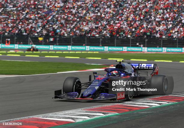 Pierre Gasly of France driving the Scuderia Toro Rosso STR14 Honda on track during the F1 Grand Prix of Mexico at Autodromo Hermanos Rodriguez on...