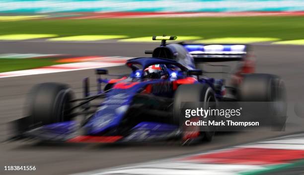 Pierre Gasly of France driving the Scuderia Toro Rosso STR14 Honda on track during the F1 Grand Prix of Mexico at Autodromo Hermanos Rodriguez on...