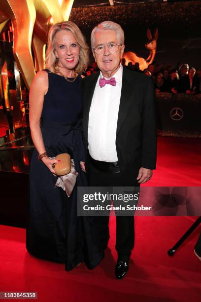 Frank Elstner and his wife Britta Gessler during the 71tst Bambi Awards at Festspielhaus Baden-Baden on November 21, 2019 in Baden-Baden, Germany.