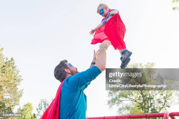 my dad is my superhero - baby superhero stock pictures, royalty-free photos & images