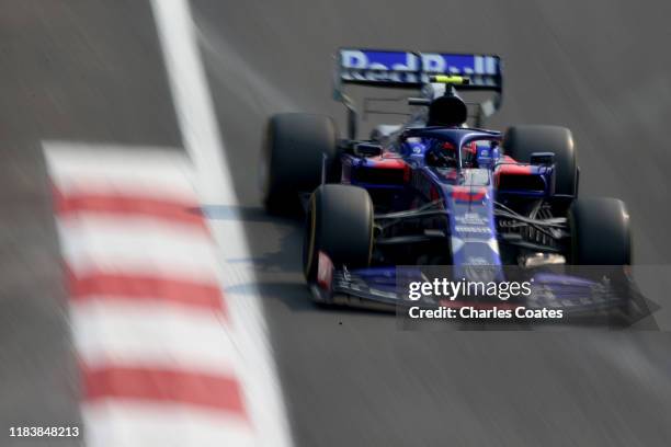 Pierre Gasly of France driving the Scuderia Toro Rosso STR14 Honda on track during the F1 Grand Prix of Mexico at Autodromo Hermanos Rodriguez on...