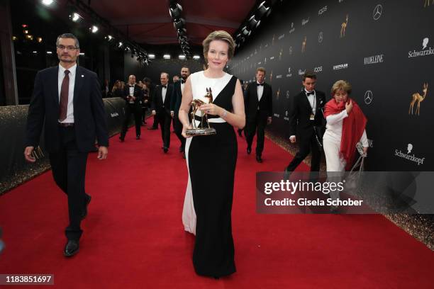 Queen Mathilde Marie-Christine Ghislaine dUdekem dAcoz of Belgium with award during the 71th Bambi Awards winners board at Festspielhaus Baden-Baden...