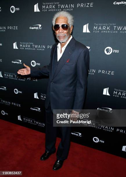 Actor Morgan Freeman attends the 22nd Annual Mark Twain Prize for American Humor at The Kennedy Center on October 27, 2019 in Washington, DC.