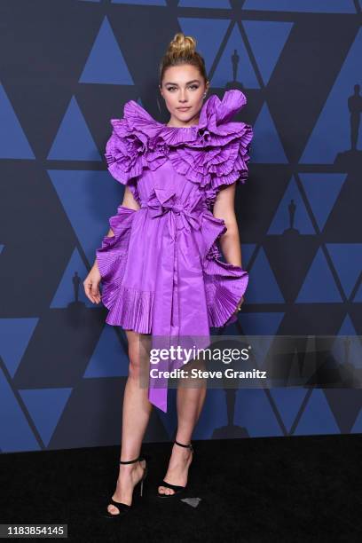 Florence Pugh attends the Academy Of Motion Picture Arts And Sciences' 11th Annual Governors Awards at The Ray Dolby Ballroom at Hollywood & Highland...