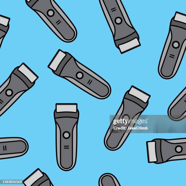 elektrische razor muster flach 2 - hair stubble stock-grafiken, -clipart, -cartoons und -symbole