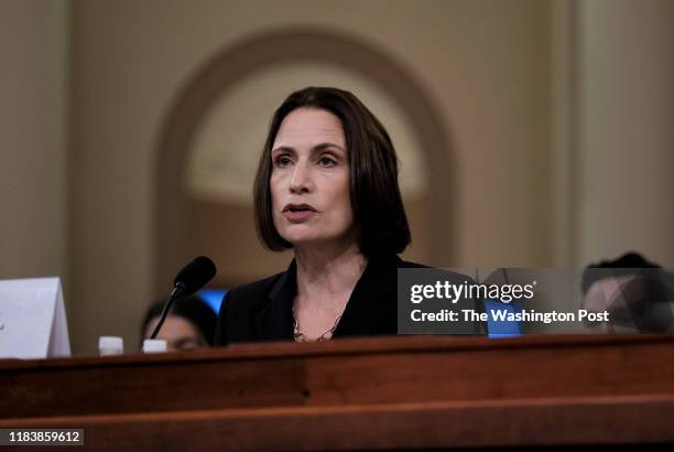 Fiona Hill, former top Russia advisor to the White House, provides testimony in the impeachment inquiry of President Trump in Washington, DC on...