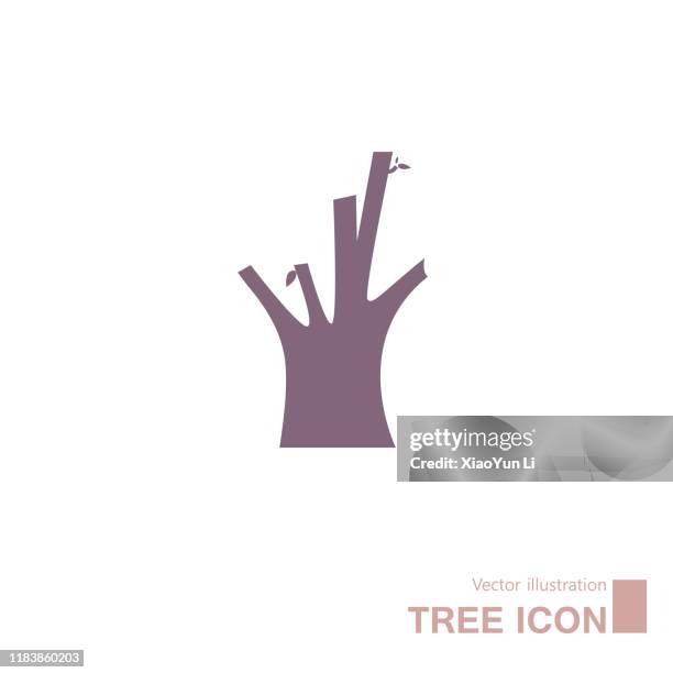 vector drawn tree icon. - tree stump stock illustrations