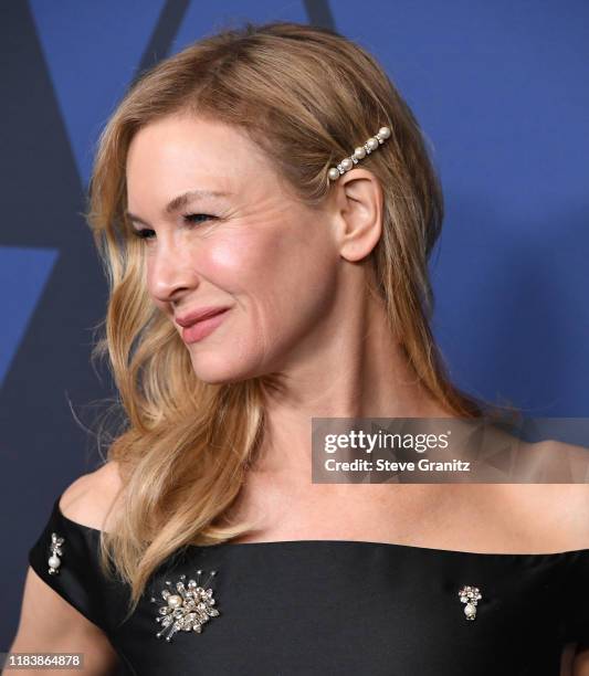 Renée Zellweger arrives at the Academy Of Motion Picture Arts And Sciences' 11th Annual Governors Awards at The Ray Dolby Ballroom at Hollywood &...