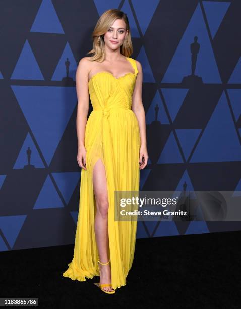 Lili Reinhart arrives at the Academy Of Motion Picture Arts And Sciences' 11th Annual Governors Awards at The Ray Dolby Ballroom at Hollywood &...