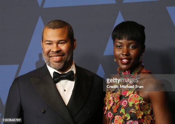 Jordan Peele and Lupita Nyong'o arrive to the Academy of Motion Picture Arts and Sciences' 11th Annual Governors Awards held at The Ray Dolby...