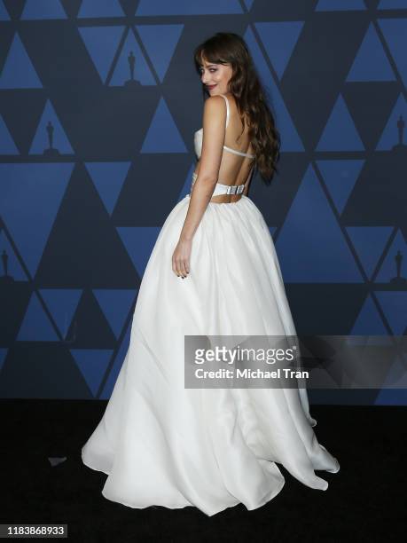 Dakota Johnson arrives to the Academy of Motion Picture Arts and Sciences' 11th Annual Governors Awards held at The Ray Dolby Ballroom at Hollywood &...