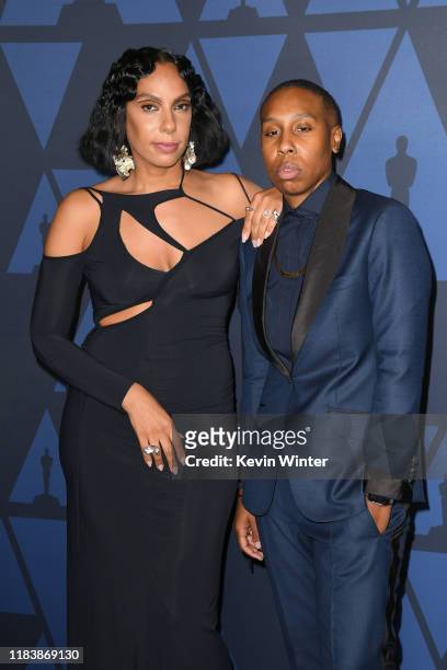 Melina Matsoukas and Lena Waithe attend the Academy Of Motion Picture Arts And Sciences' 11th Annual Governors Awards at The Ray Dolby Ballroom at...