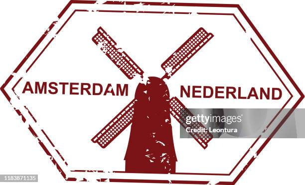 amsterdam passport stamp - amsterdam stock illustrations