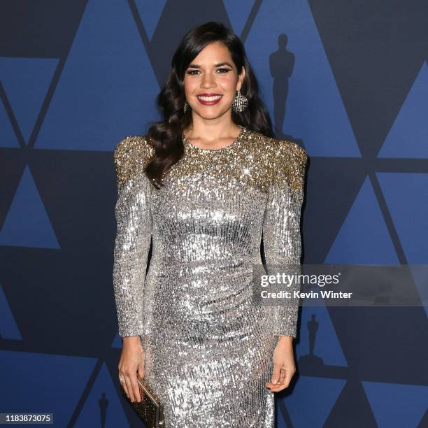 America Ferrera attends the Academy Of Motion Picture Arts And Sciences' 11th Annual Governors Awards at The Ray Dolby Ballroom at Hollywood &...