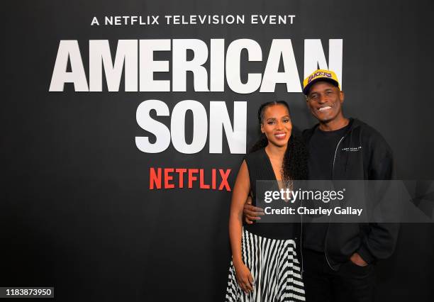 Kerry Washington and Kenny Leon attend the "American Son" Screening and Reception at NeueHouse Los Angeles on October 27, 2019 in Hollywood,...