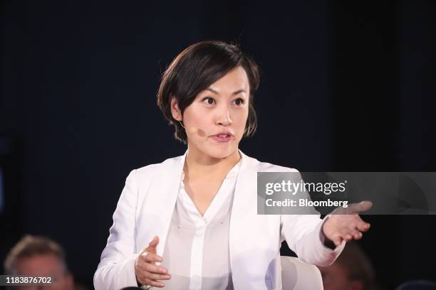 Jean Liu, president of Didi Chuxing, speaks during a panel discussion at the Bloomberg New Economy Forum in Beijing, China, on Friday, Nov. 22, 2019....