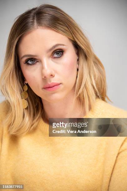 Scarlett Johansson at the "Marriage Story" Press Conference at the Four Seasons Hotel on October 25, 2019 in Beverly Hills, California.