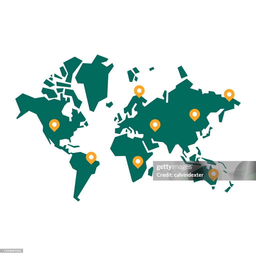 Mapa del mundo formas geométricas
