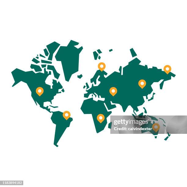 ilustraciones, imágenes clip art, dibujos animados e iconos de stock de mapa del mundo formas geométricas - russia world