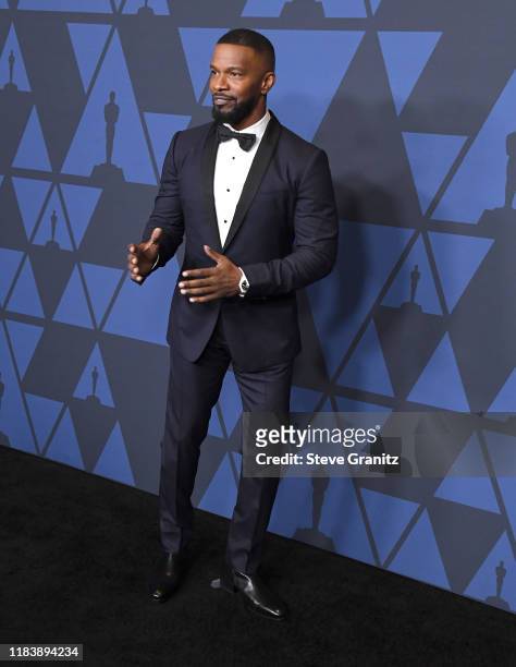 Jamie Foxx arrives at the Academy Of Motion Picture Arts And Sciences' 11th Annual Governors Awards at The Ray Dolby Ballroom at Hollywood & Highland...