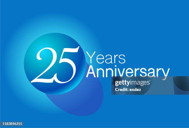 25 jahre jubiläumsdesign - 25th anniversary party stock-grafiken, -clipart, -cartoons und -symbole