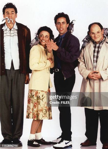 The cast of NBC's popularr comedy series "Seinfeld" are pictured in an undatred file phoo. The final episode of "Seinfeld" will be broadcast 14 May...