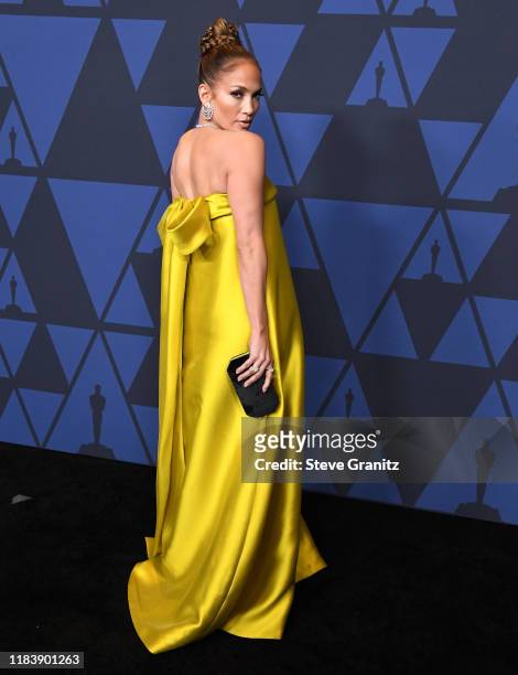 Jennifer Lopez arrives at the Academy Of Motion Picture Arts And Sciences' 11th Annual Governors Awards at The Ray Dolby Ballroom at Hollywood &...